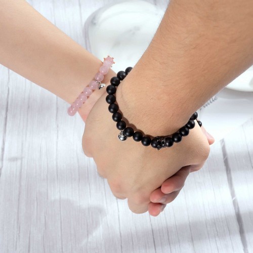  Jeka Lover Promise Bracelets Couples Bracelets Cute Boyfriend  Gifts from Girlfriend Long Distance Relationships Matching Bead Bracelets  Gift for Anniversary Valentines Day, Metal, Cubic Zirconia: Clothing, Shoes  & Jewelry