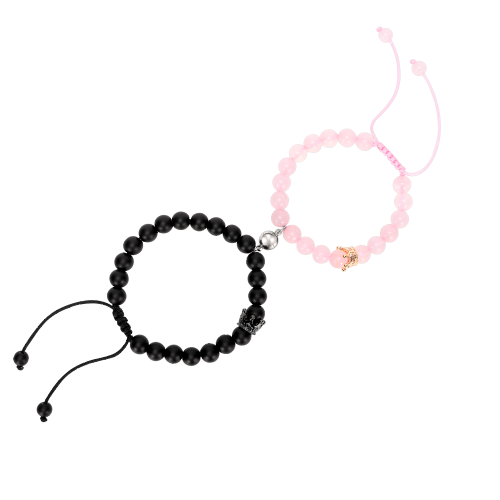 Magnetic Heart Bracelet Pink-Black